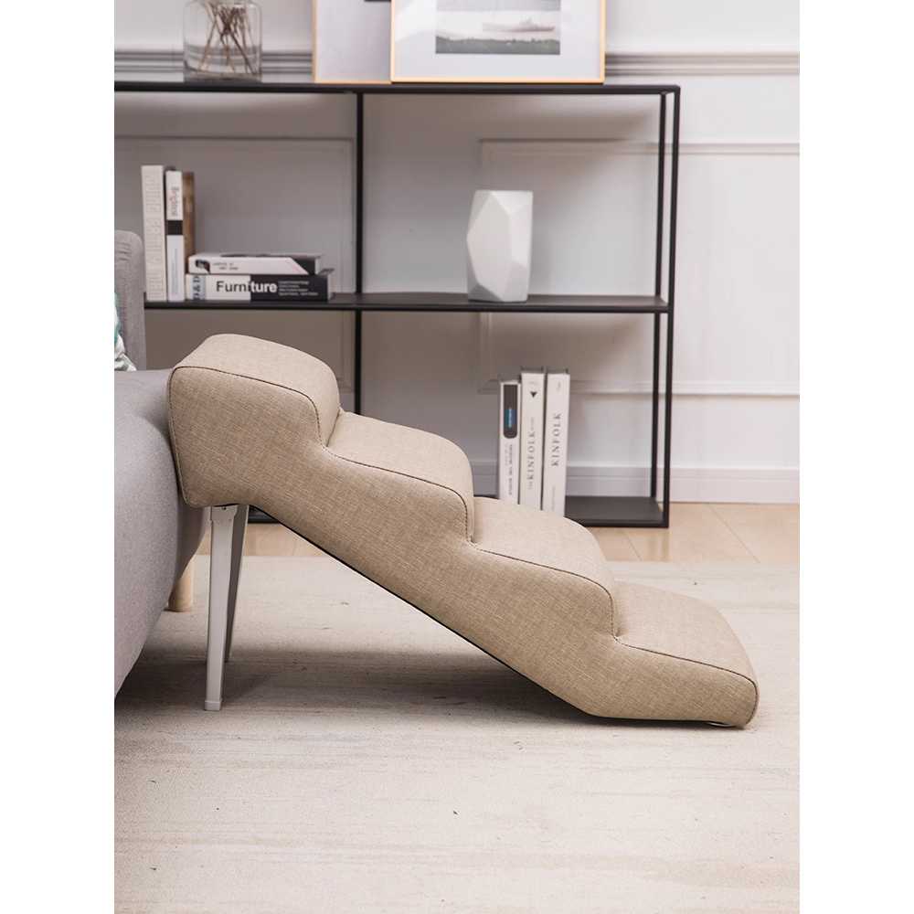 펫 스텝 노견 전용 계단 강아지 관절 보호 오르내림 베이지 4단 72x40x40cm - 상세 이미지 3
