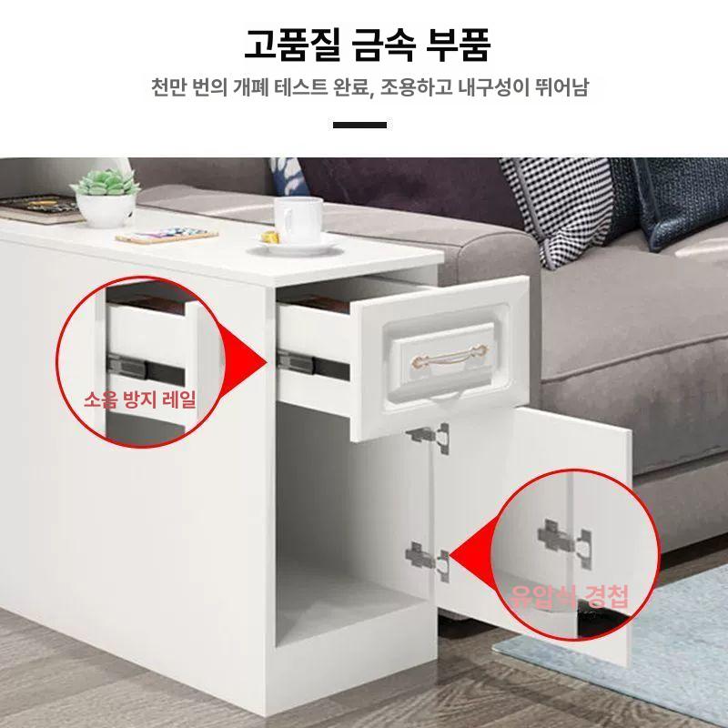 침대 선반 캐비닛 흰색 사이드 서랍 따뜻한 틈새수납장 따뜻한 화이트 한 서랍 60 25 60 - 상세 이미지 5