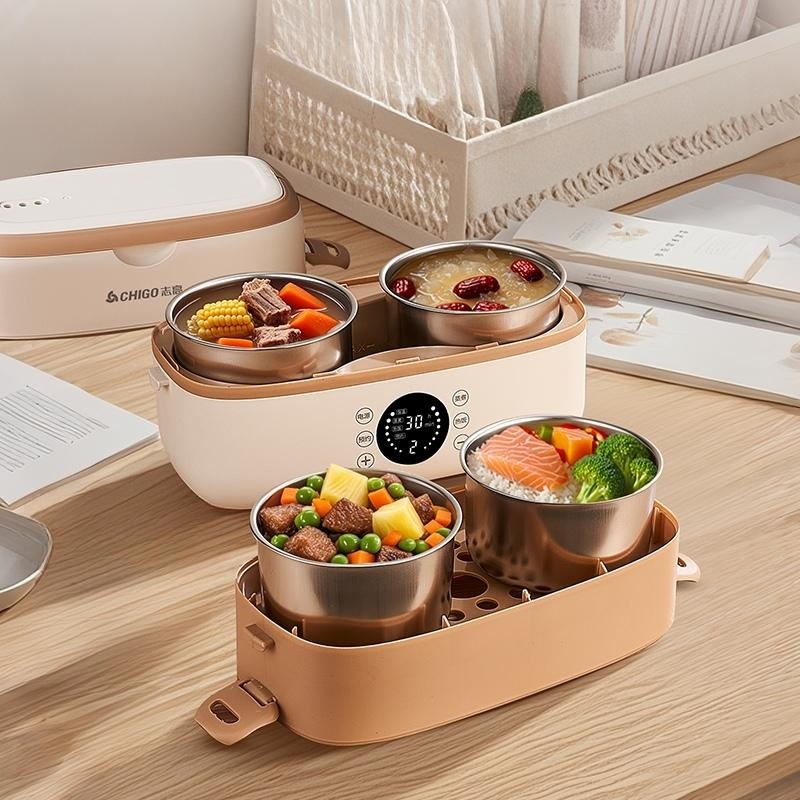 스팀가열도시락 따뜻한 발열통 전기 스마트 미니 도시락통 밥짓는도시락 단열 보온 - 상세 이미지 4
