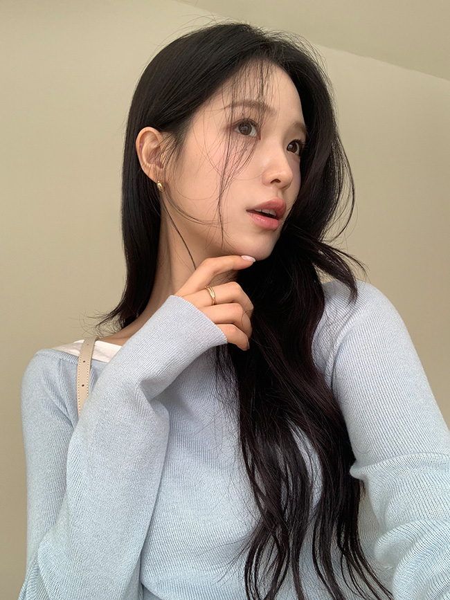 보트넥 배색 레이어드 긴팔 티셔츠 ts4710 - 상세 이미지 2