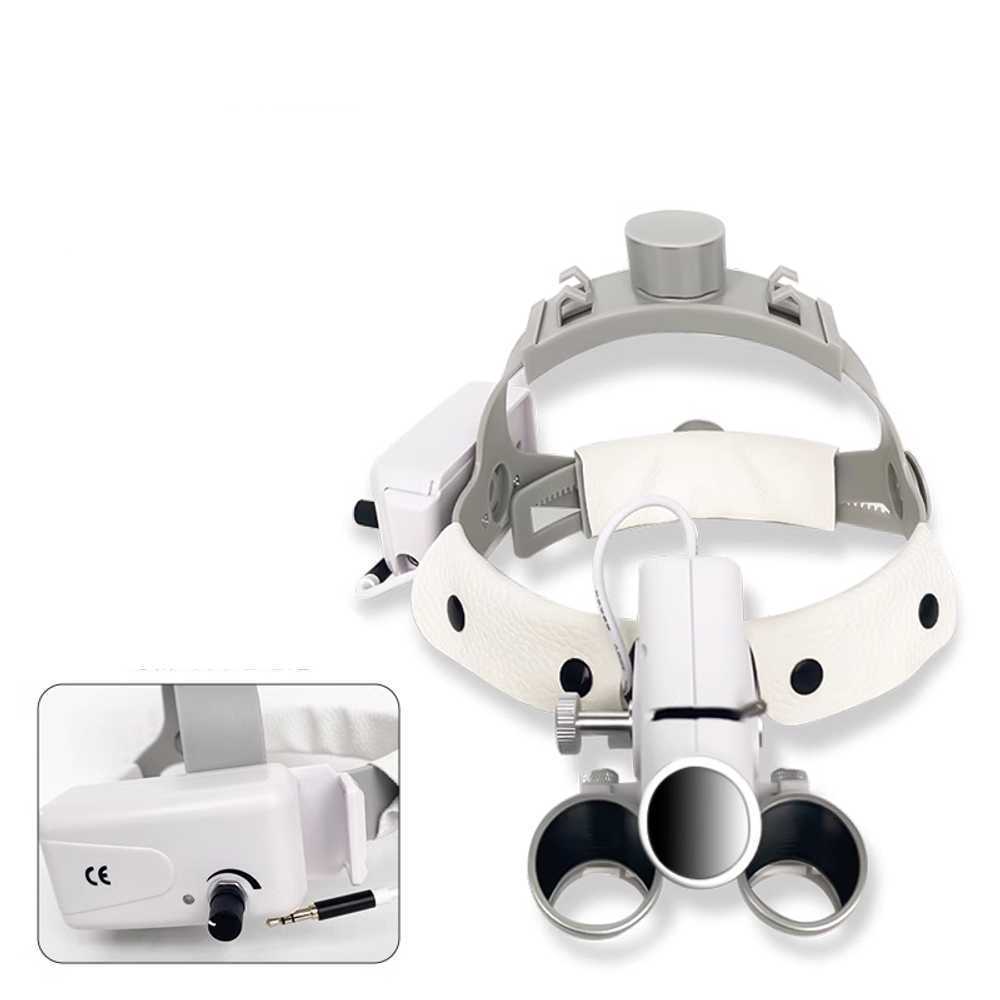 LED 헤드 랜턴 의료용 수술 치과 진료 전용 조명기 5W 헤드라이트+2.5배 확대경 - 상품 이미지