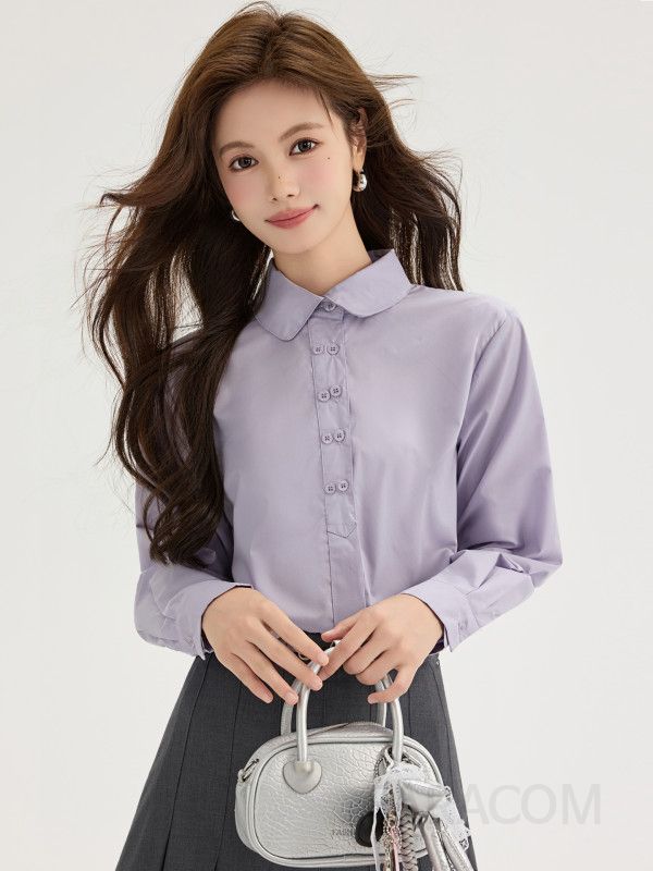 여성 더블브레스트 긴팔 셔츠 가을 레이어드 코튼 캐주얼 스타일 시크한 웨스턴 무드 편안한 착용감 데일리룩 활용 가능 - 상세 이미지 2