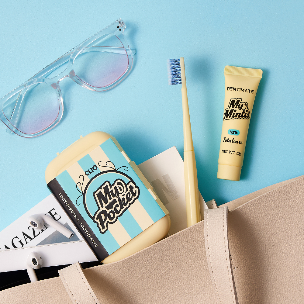 크리오 마이 포켓 휴대용 조립형 칫솔+치약 세트 1입 2세트