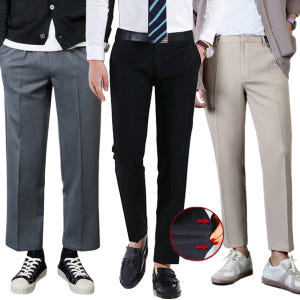 남자 슬랙스 정장바지 남성 스판 와이드 빅사이즈 9부 기지 하객룩 기모 ... 착용 후기 | 사이즈/핏 총정리 - 상품 이미지 1