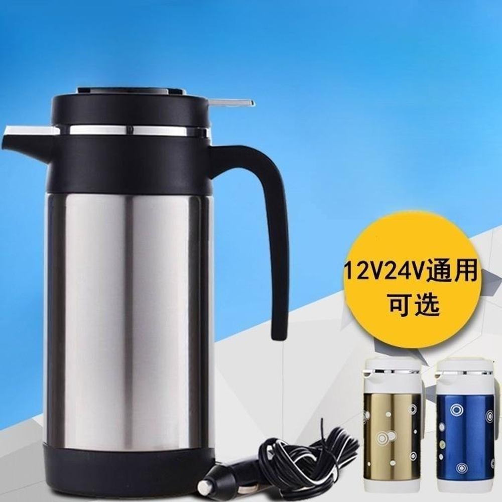 차량용 커피포트 대용량 다용도 스텐레스 보온병 자동차 온수 차박 휴대용 750ml-12V - 상세 이미지 2