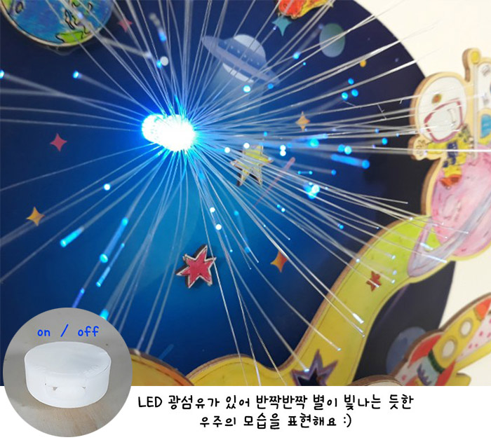 LED광섬유 입체 우주만들기 도안색칠하기 지구과학 학습교구 - 상세 이미지 3