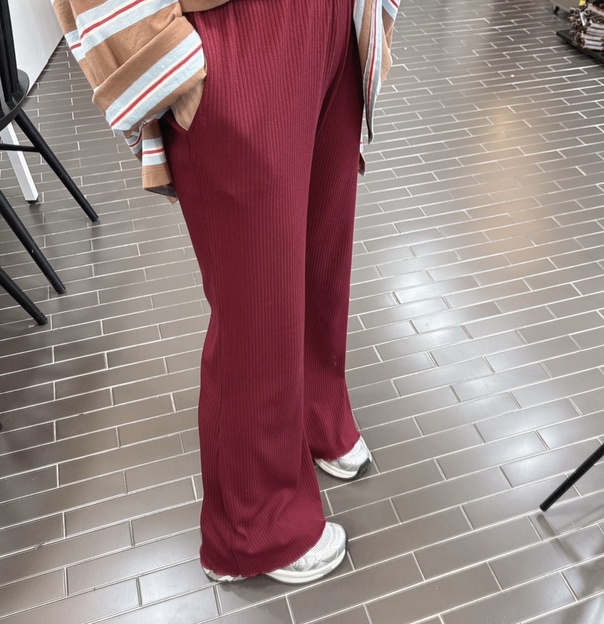 스판 밴딩 골지 부츠컷 팬츠 가을 쫀쫀 긴바지 슬랙스 - 상세 이미지 4