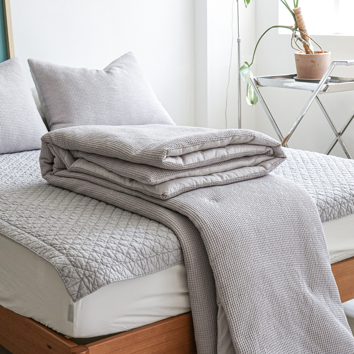 소프넬 모달 와플 차렵이불 사계절 가을이불 그레이, Q(퀸)