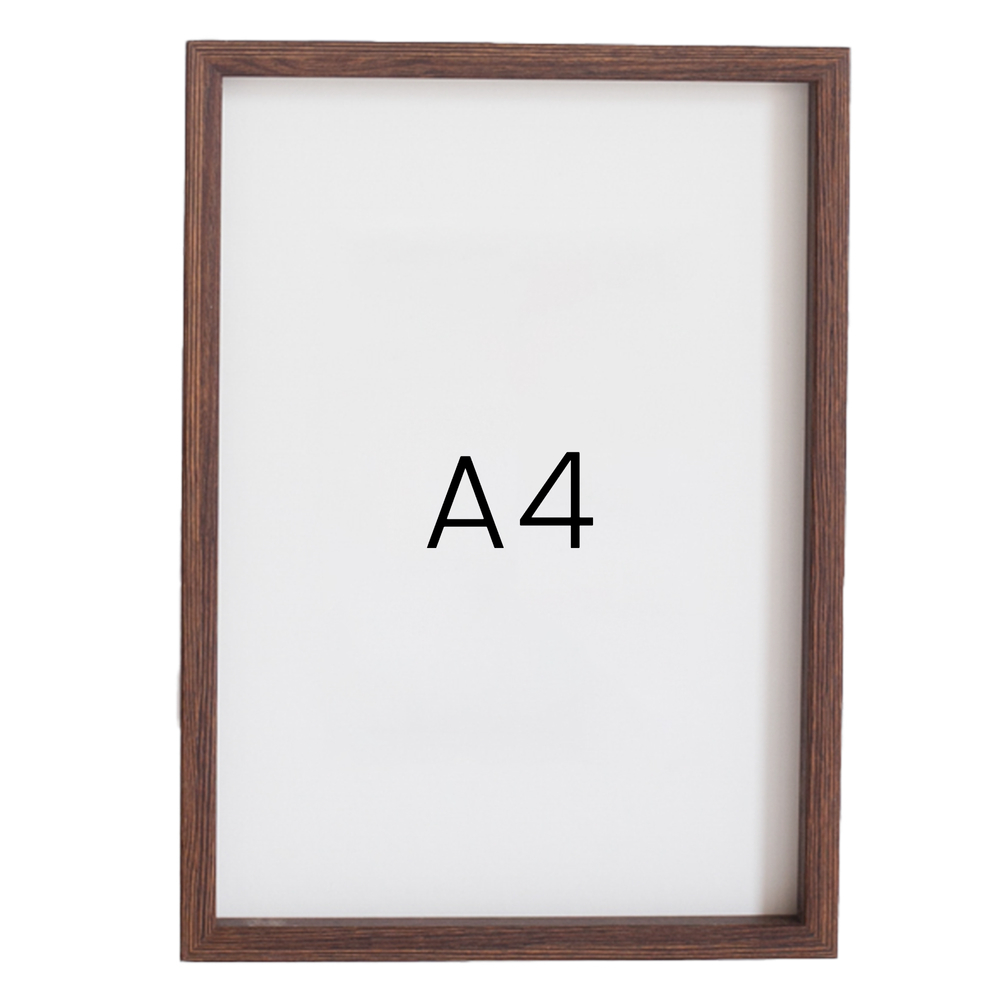 12mm레프 원목액자 우드 웨딩 전시회 맞춤 프레임 틀 A4 210x297mm, 밤색