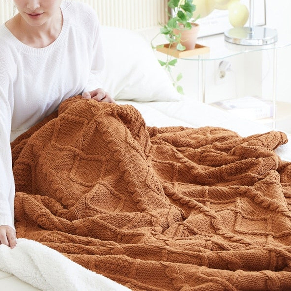 더보드라 니트블랭킷 꽈배기패턴 극세사양털담요 클라우드댄서 쇼파담요 인테리어 이미지 8