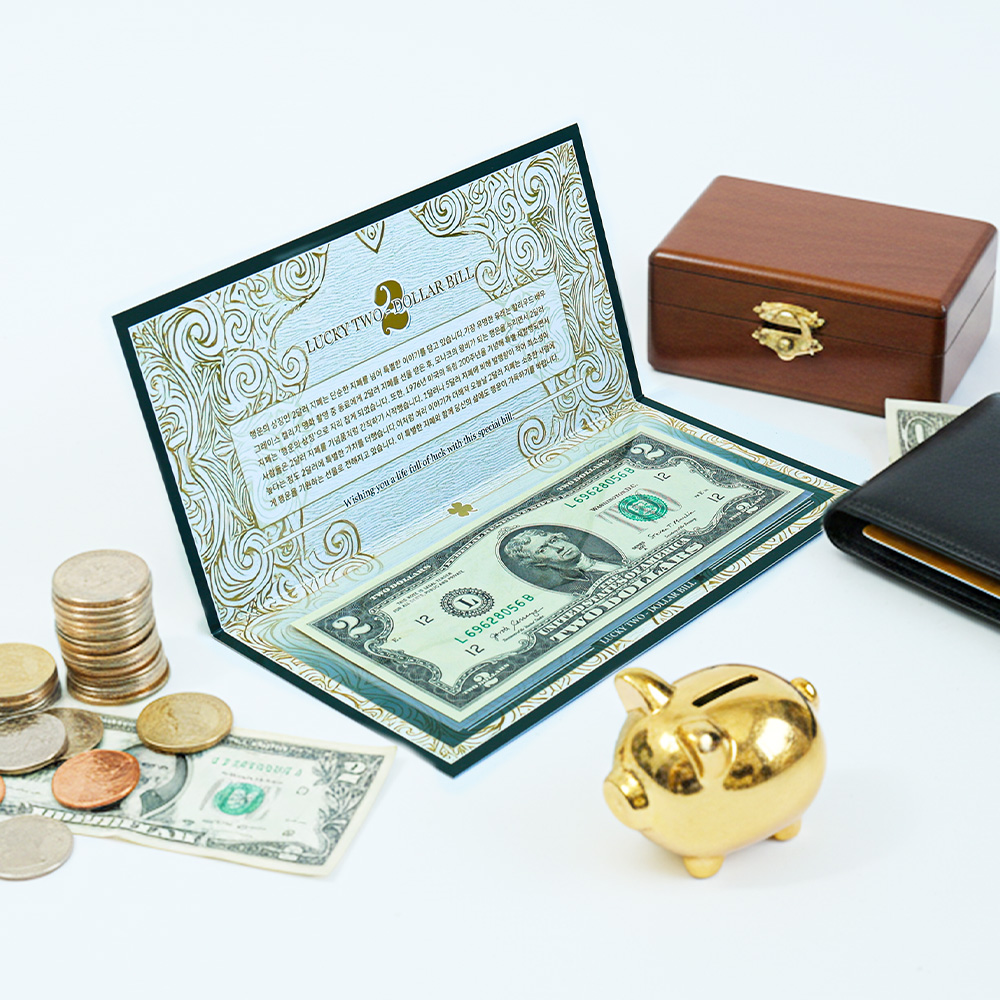 행운의 2달러 미사용 미국 지폐 제품 이미지