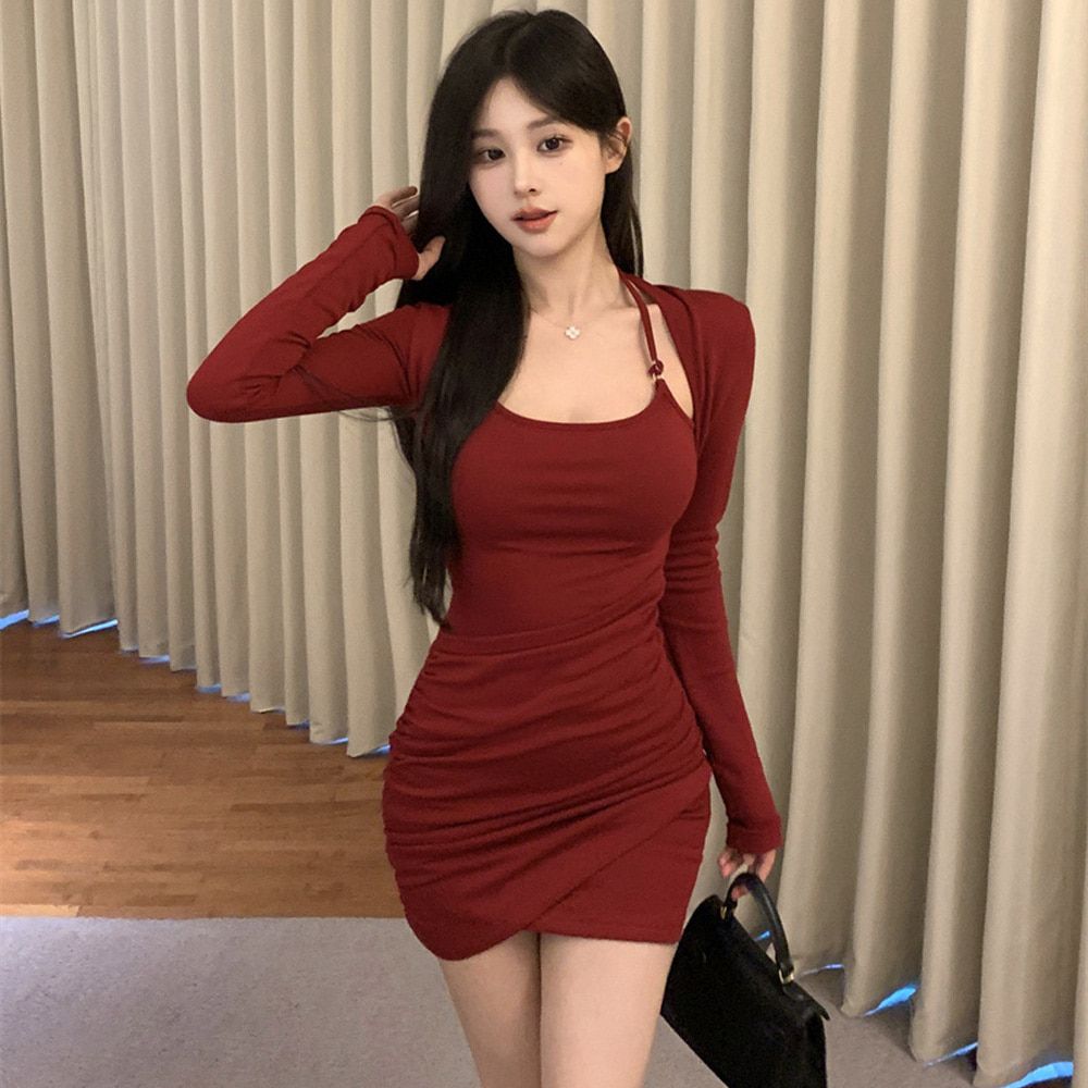 소엘루 셔링원피스 볼레로 홀터넥 섹시 AD0775 - 메인 이미지
