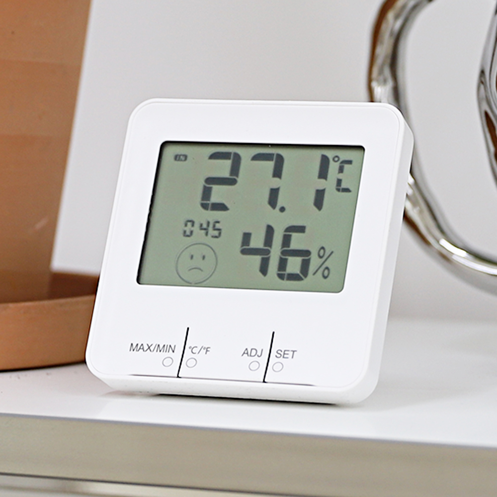디지털 이모티콘 온습도계 실내 온도계 습도계 시계 신생아 냉장고 ETH-001