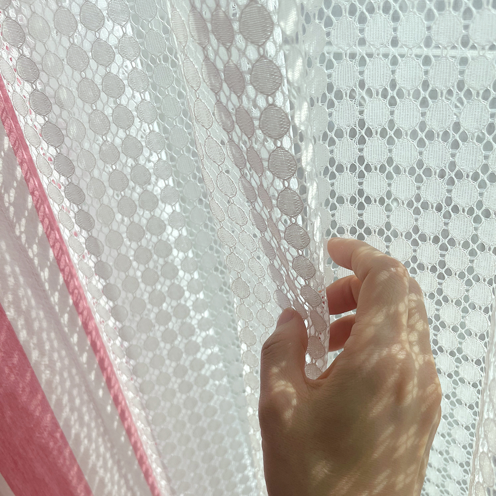 바이아미 서클 레이스 빈티지 방염 카페 커튼