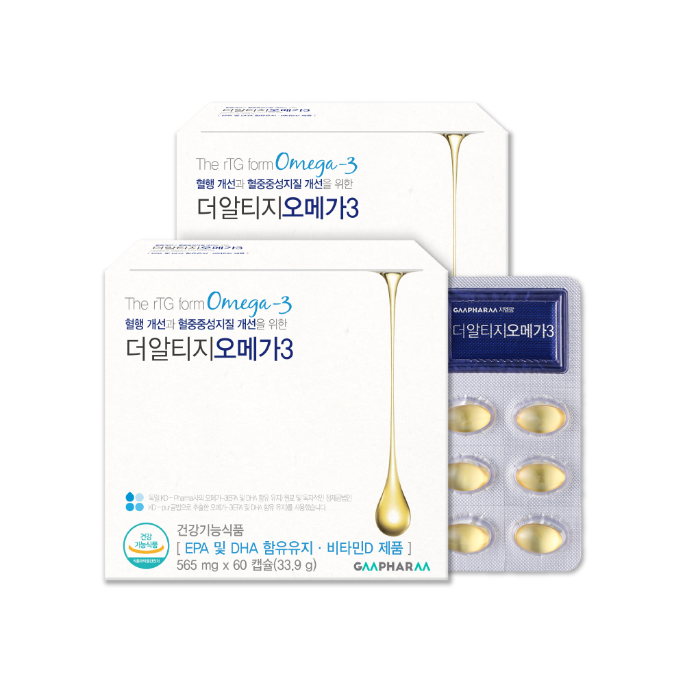지엠팜 더 알티지 rTG 오메가3 KD파마 초임계 임산부 비타민D 청소년 120캡슐, 1개