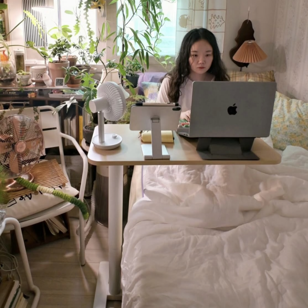 실버채 높이조절 접이식 이동식 소파 쇼파 사이드 테이블 침대 책상 협탁