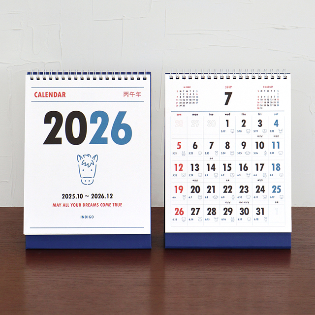 2026 음력 레트로 달력 세로형 데스크 책상 탁상 캘린더 - 상세 이미지 2