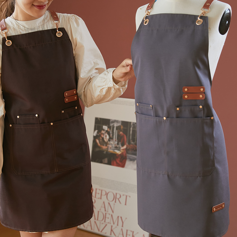 똑똑한소비마켓 100% 완전방수 테릴렌 앞치마 방수 카페 미용 바리스타 공방 식당 앞치마