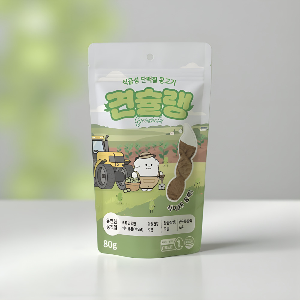 견슐랭 콩고기 저알러지 식물성단백질 강아지 간식 유연한 움직임, 80g, 1개 - 상품 이미지