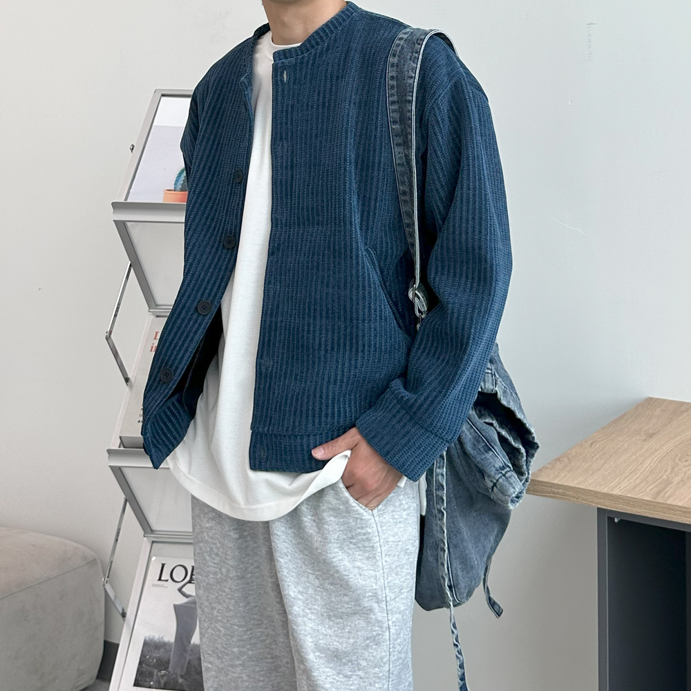 남자 가디건 구김없는 오버핏 벨루아 가디건