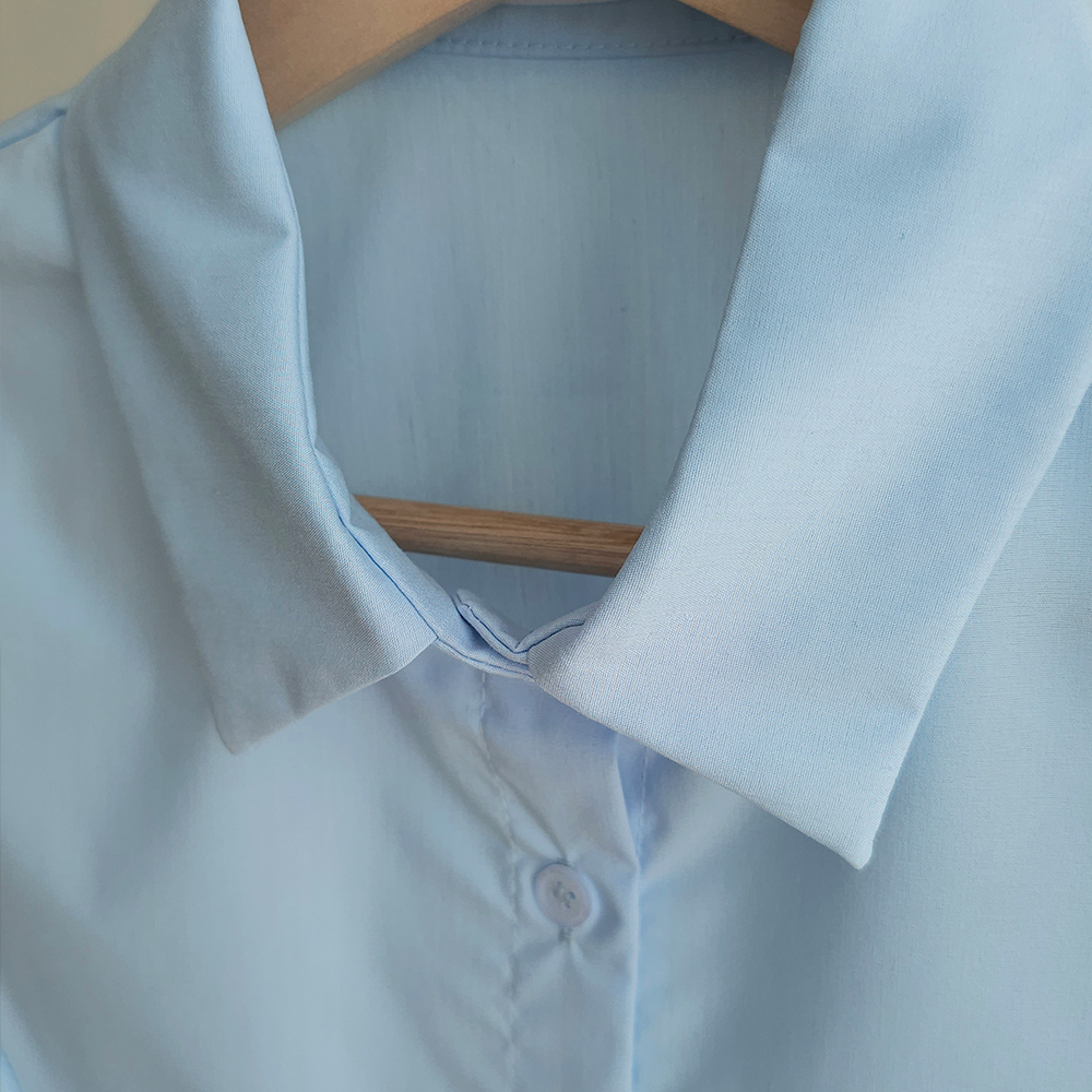 슬림핏셔츠 크롭남방 정장블라우스 여성흰색셔츠 여자와이셔츠 이미지 8
