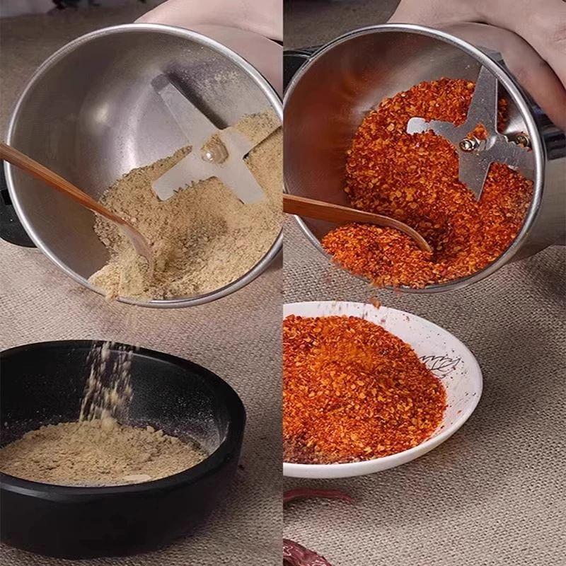 견과류분쇄기 미니견과류분쇄기 아몬드 피넛버터 크러셔 수동 다지기 멸치 분쇄 제분기 호두 300mL 정밀강철 +1x 8날 - 상품 이미지