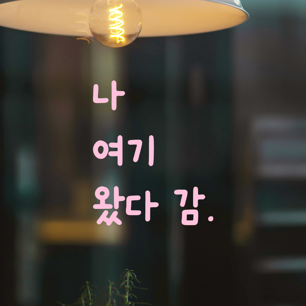 올망졸망 귀여운 손글씨 레터링 스티커 나 여기 왔다 감 검정S 9x11cm - 상세 이미지 4
