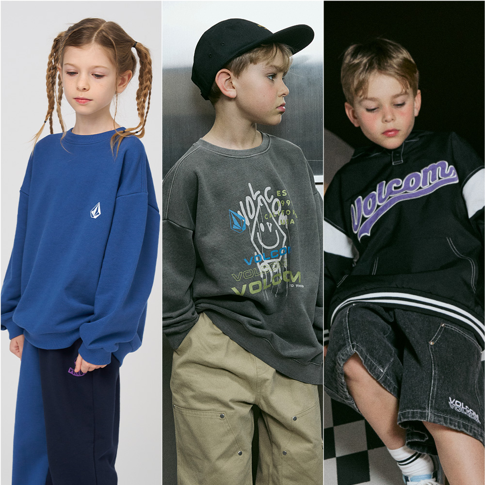 볼컴키즈 가을 특가 맨투맨 후드 티셔츠 주니어