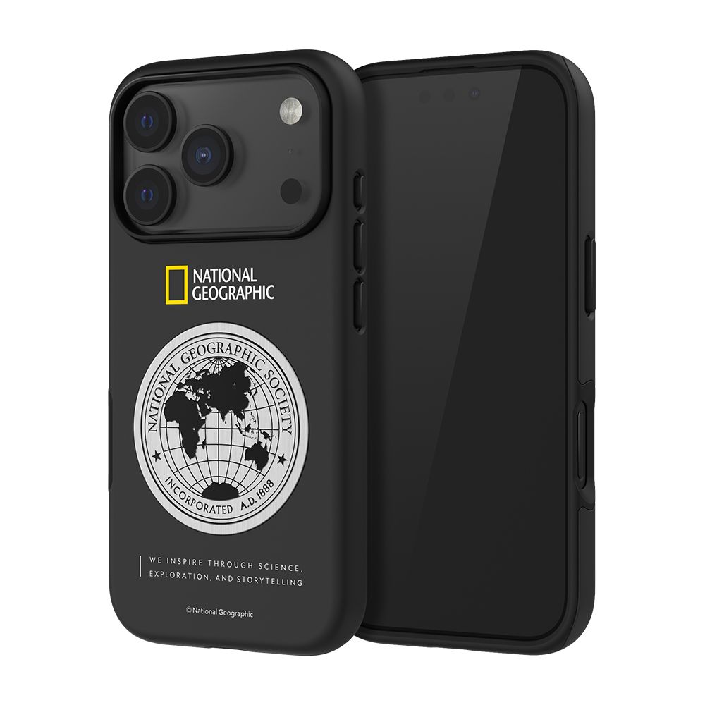 내셔널지오그래픽 메탈데코 하드쉘 케이스 블랙, 아이폰17 프로 맥스