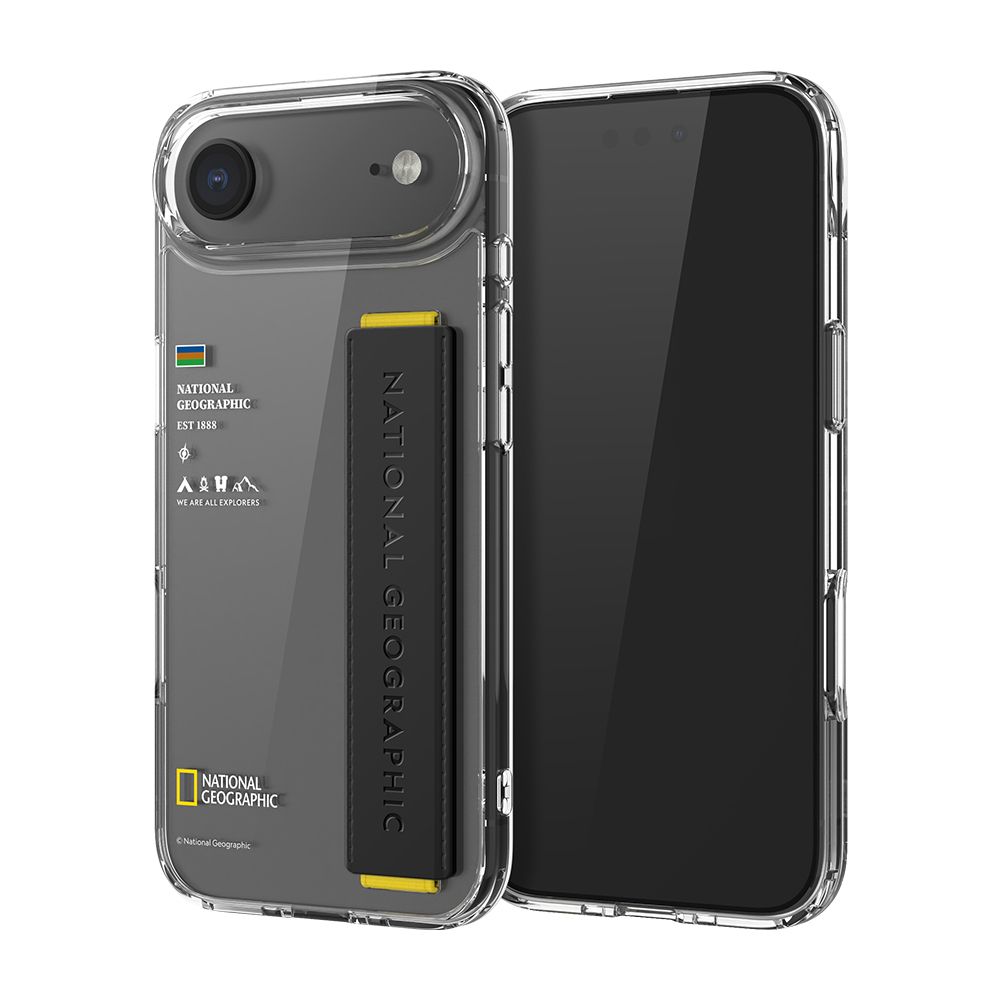내셔널지오그래픽 스트랩 케이스 투명 블랙, 아이폰 에어