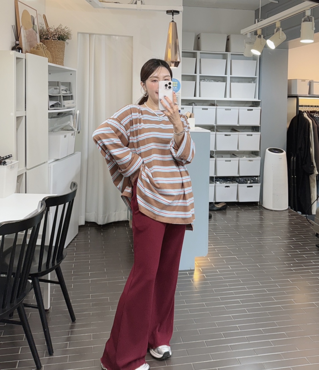 스판 밴딩 골지 부츠컷 팬츠 가을 쫀쫀 긴바지 슬랙스 - 상세 이미지 2