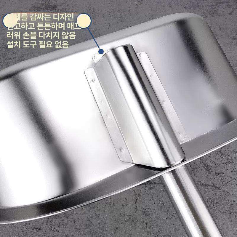 스탠드 쓰레받기 쓰레받이 미용실 청소용 카페 스텐드 빗자루세트 청소도구 반원형쟁반두꺼운버전 - 상세 이미지 4