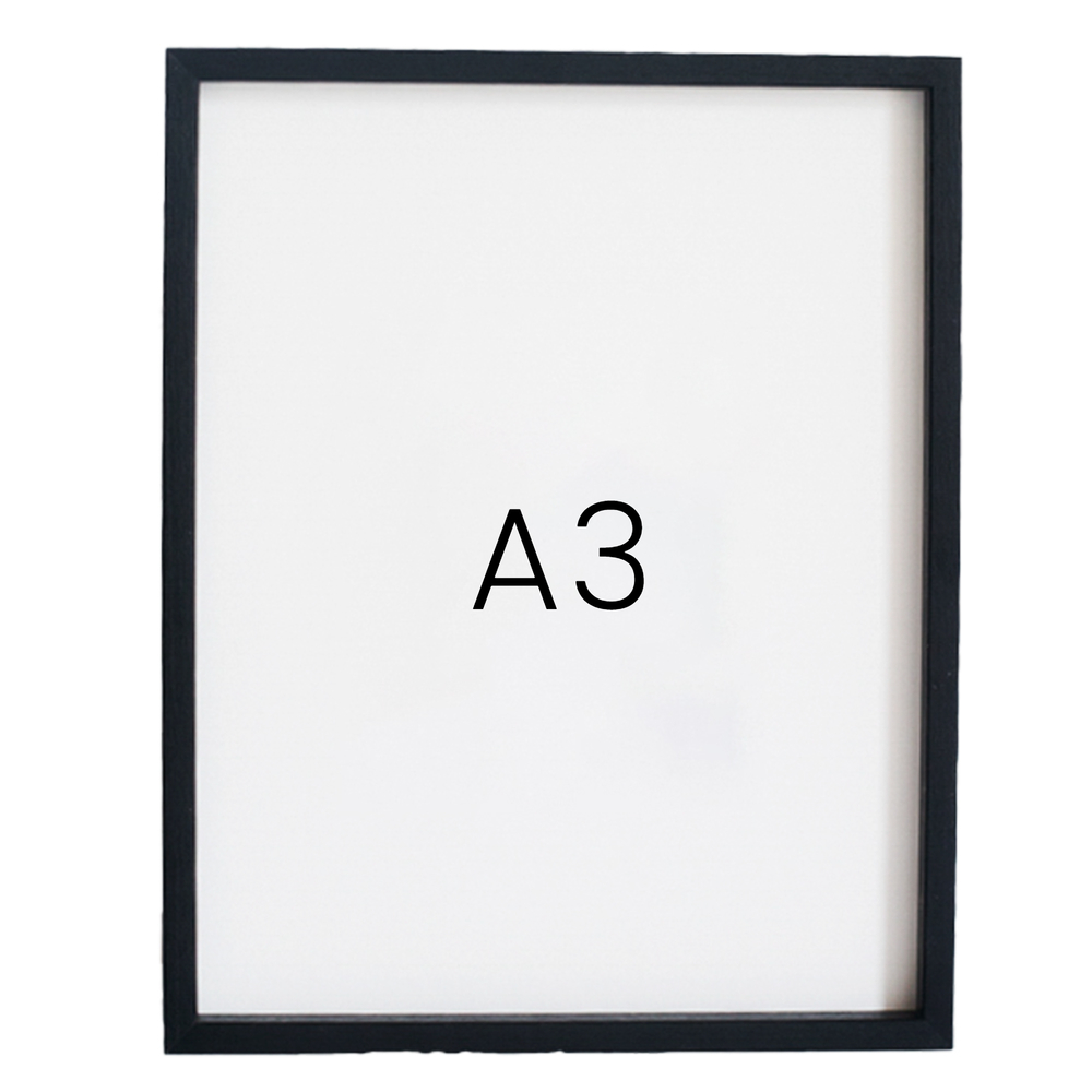 12mm레프 원목액자 우드 웨딩 전시회 맞춤 프레임 틀 A3 297x420mm, 블랙 - 메인 이미지