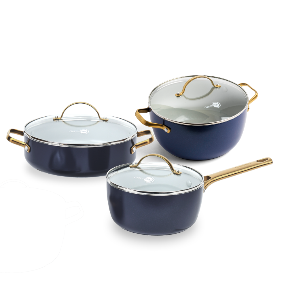 그린팬 파도바 냄비 셀럽 3종 선물세트 세라믹 논스틱 코팅 인덕션 편수18cm+양수20cm+전골24cm, 로얄블루 - 메인 이미지