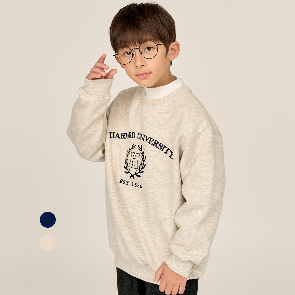 하버드키즈 빅로고 기모 맨투맨_B4W102 - 상품 이미지