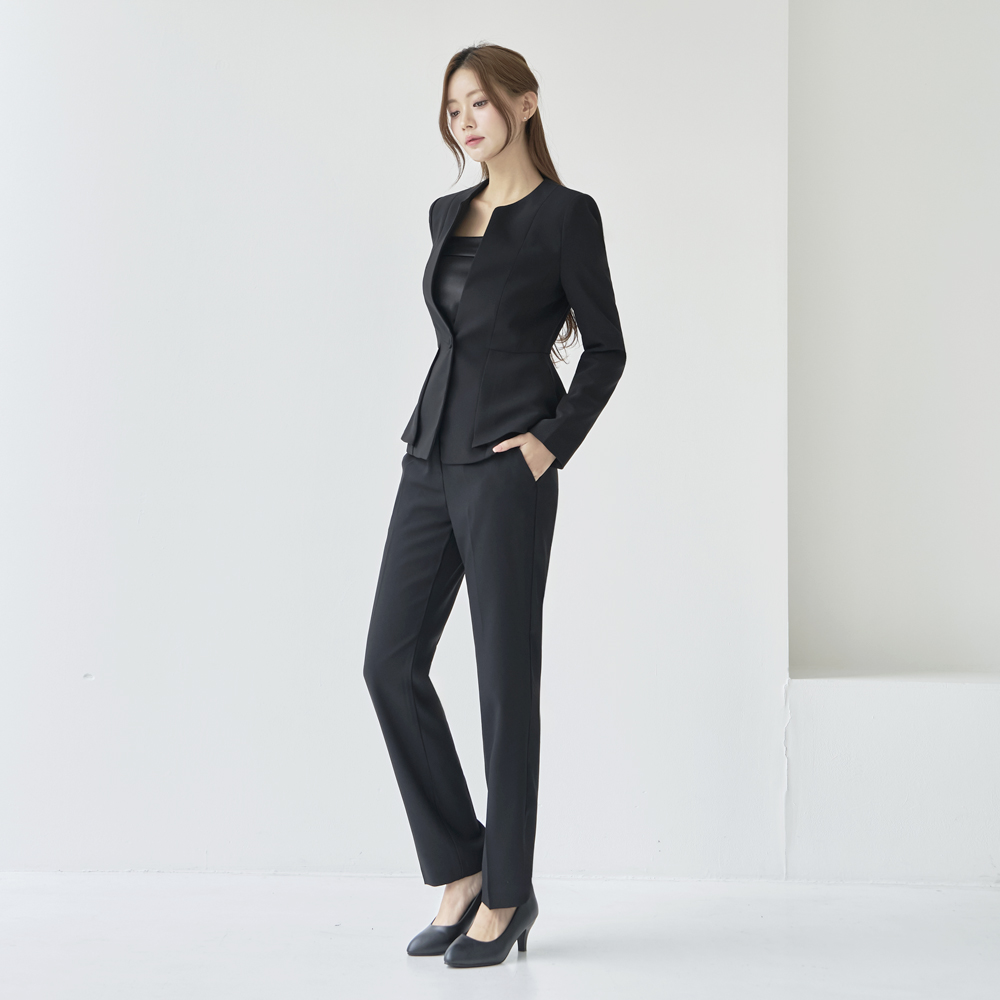 여자 정장 히든버튼 일자 팬츠 유니폼 면접 아나운서  [Y날개 바지] 이미지 7