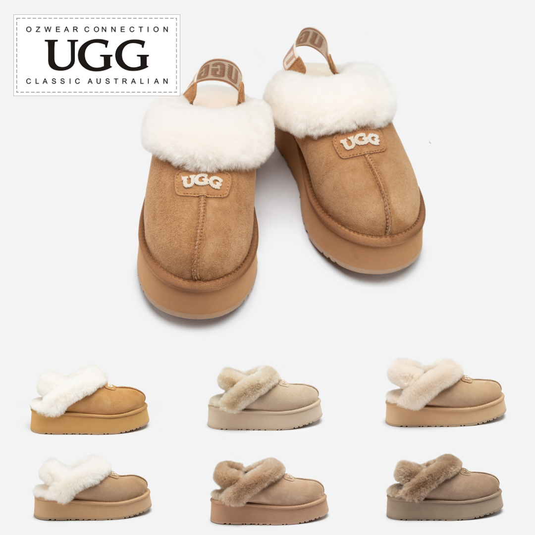 호주 오즈웨어 코케트 로고 플랫폼 겨울 방한 양털 여성 어그 슬리퍼 뮬 OB114PDE