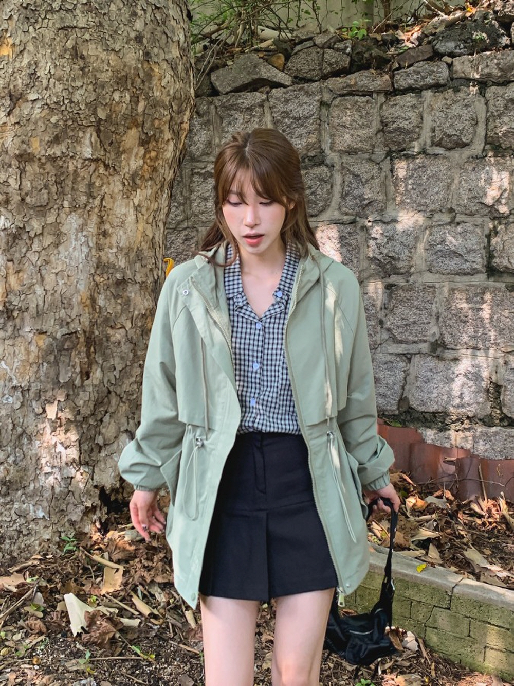 여성봄점퍼 간절기아우터 트렌치 야상 롱바람막이 빅사이즈 후드 사파리 점퍼 - 상세 이미지 5