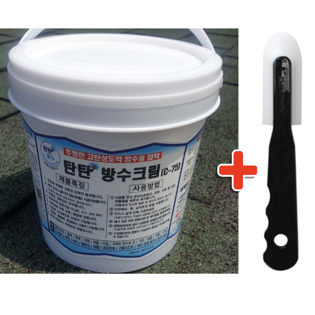 탄탄 방수 크림 1.2kg 지붕 외벽 옥상 균열 투명 침투 방수제 누수 우레탄 방수페인트 - 상품 이미지