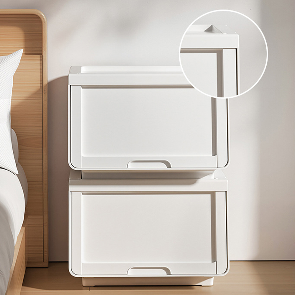 적층형 리빙박스 플라스틱 옷정리함 팬트리 옷장 수납 박스 정리함 S