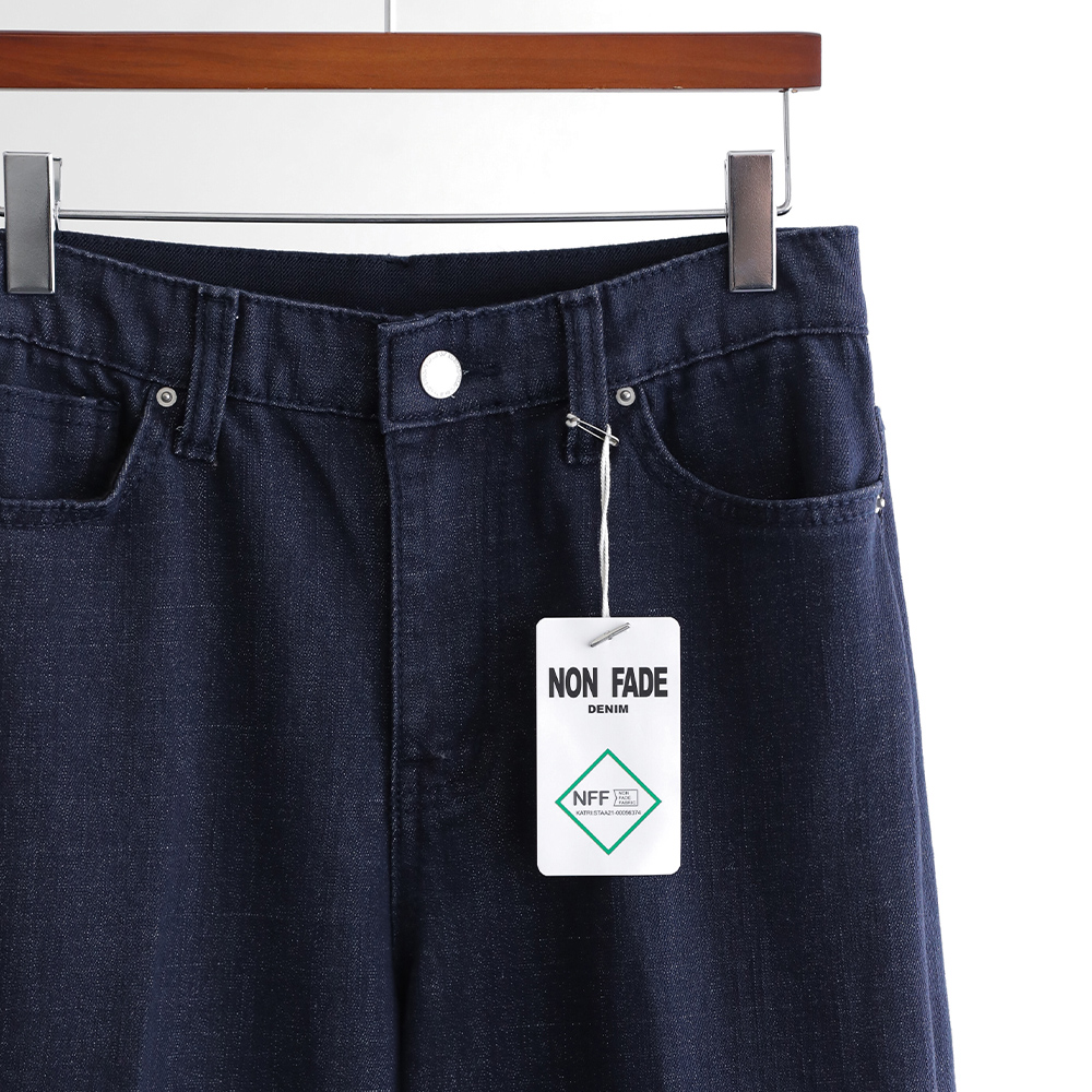 포틴 논페이드 히든밴딩 와이드 부츠컷 생지 데님 팬츠 - 상세 이미지 3