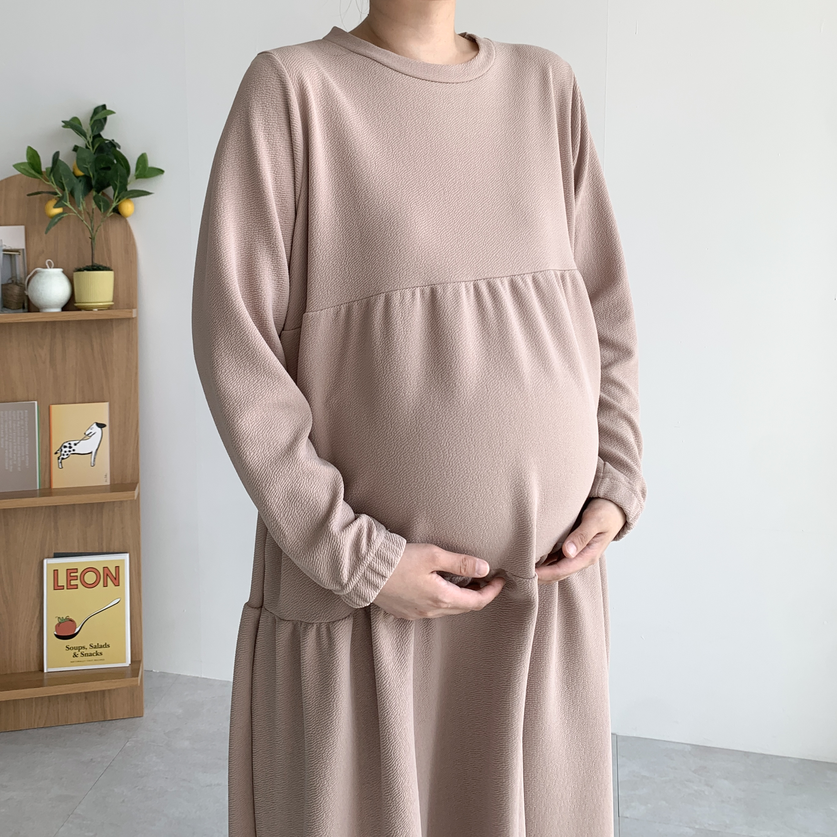 긴팔 캉캉원피스 키작녀원피스 77사이즈원피스 - 상세 이미지 4