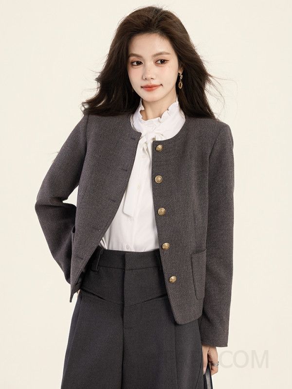 여성 레트로 짧은 자켓 가을 간절기용 스타일리쉬한 데일리룩 캐주얼 재킷 모던한 디자인 편안한 착용감 고급스러운 외출용 - 상세 이미지 4