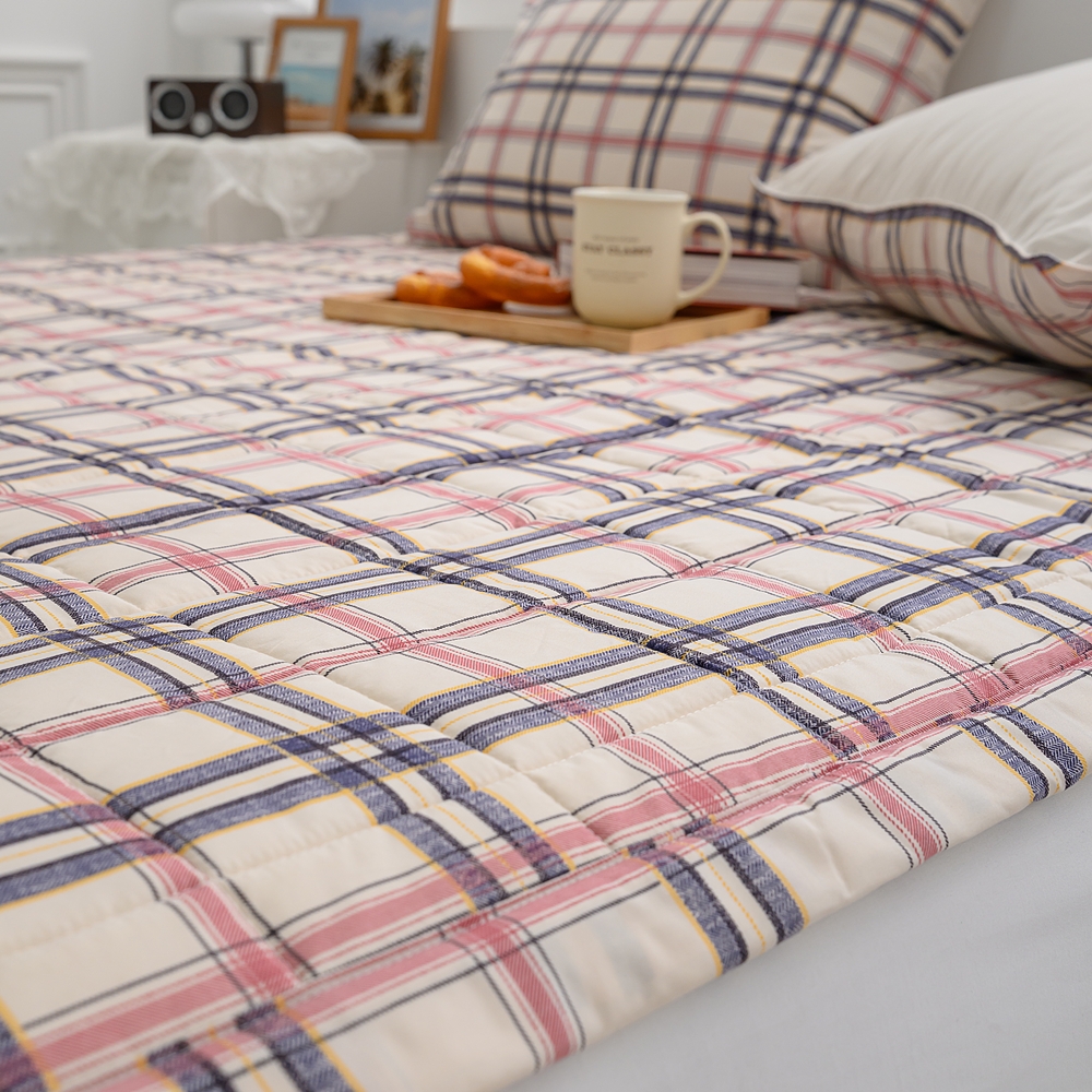 나라데코 체크 소프트워싱 먼지없는 사계절 밴딩 침대패드 SS