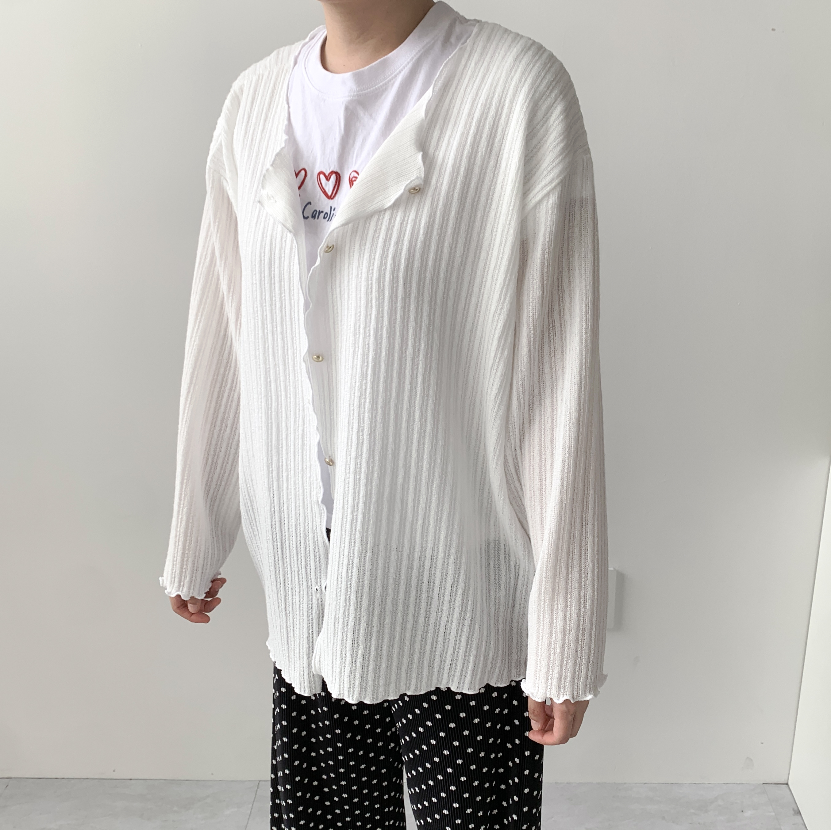 콩알 간절기가디건 얇은가디건 빅사이즈가디건 - 상세 이미지 2