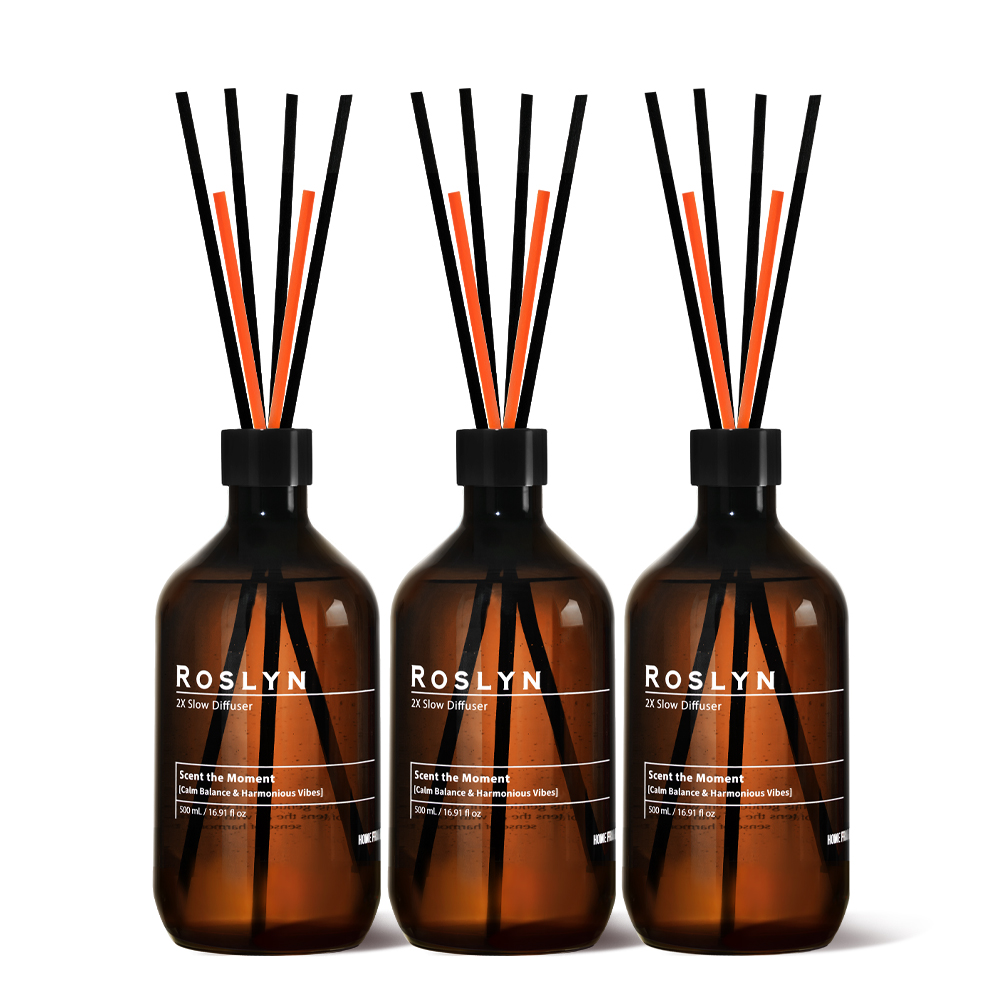 [3개] 로즐린 슬로우 디퓨저 500ml 향기 9종 대용량 아로마 호텔 실내방향제 집들이 히노끼 금목서 밤쉘 편백 - 상품 이미지