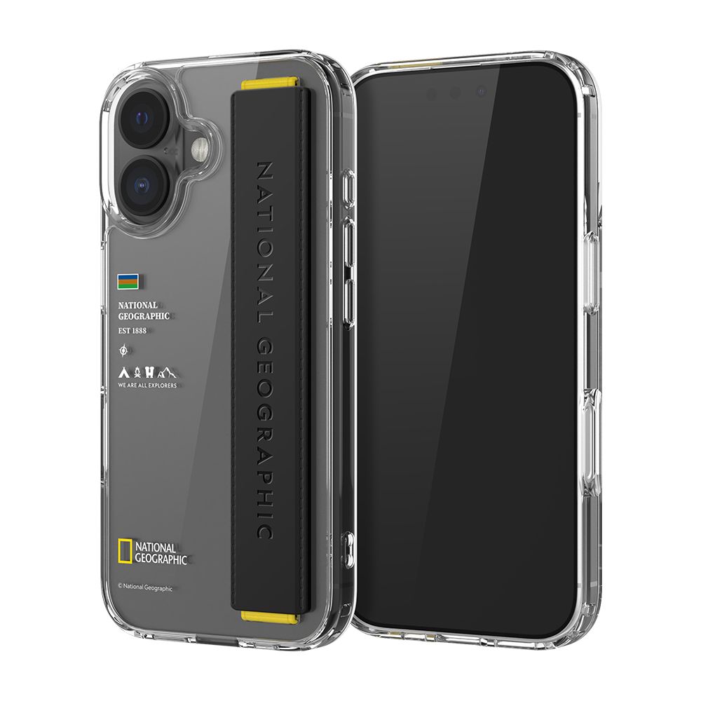 내셔널지오그래픽 스트랩 케이스 투명 블랙, 아이폰17 - 상품 이미지