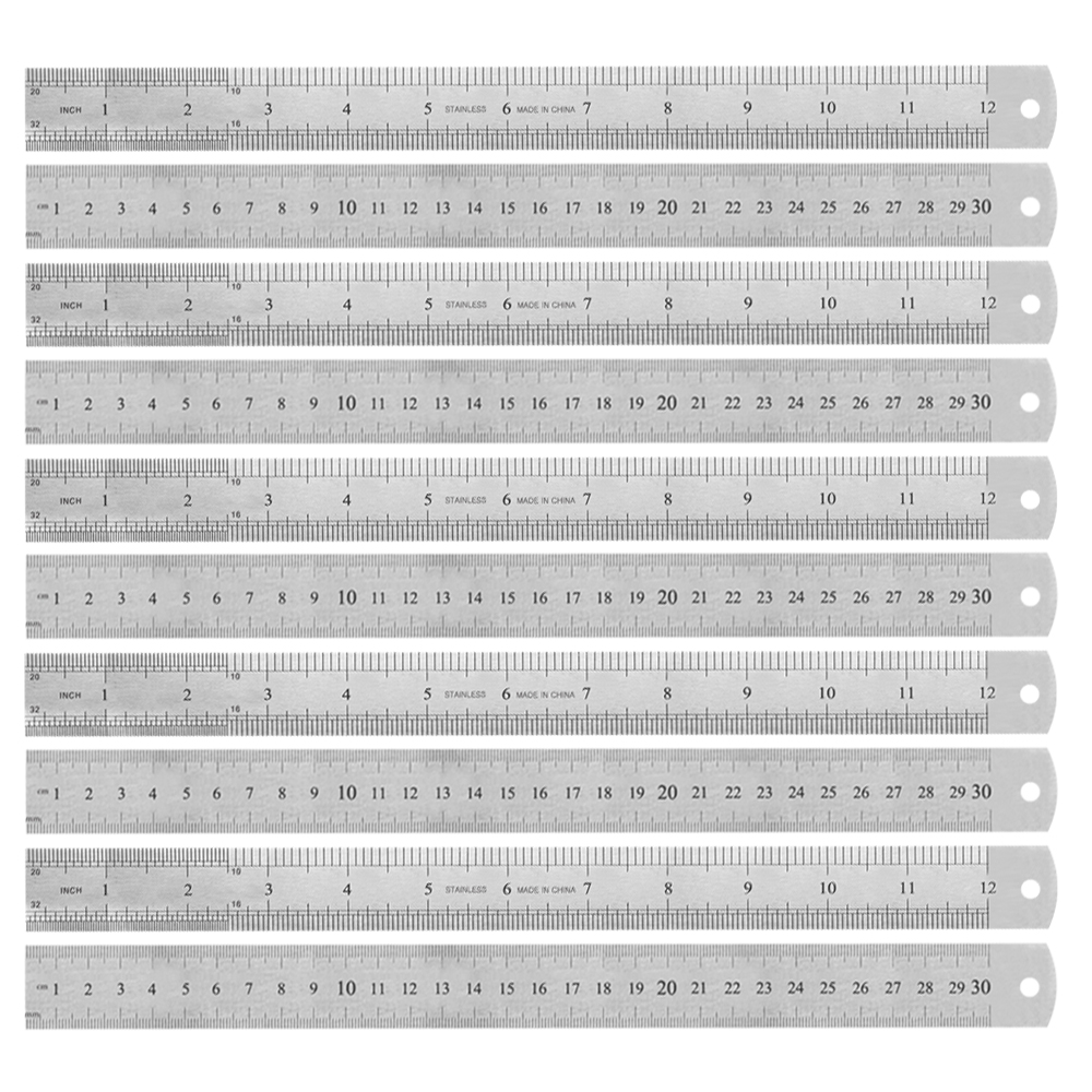 양면 (스틸자 A타입 30cm 두께 0.5mm 10개) 300mm 쇠자 스틸 직자 철자 스텐 사무용 자 스테인리스 자 측정 공구 - 상품 이미지