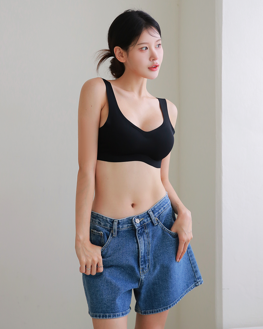 (N배송) DDO 1.5cm 볼륨핏 노와이어 노후크 심리스브라 들뜸없는 착붙브라 스킨+블랙 2P, XL, 2장 - 상세 이미지 2
