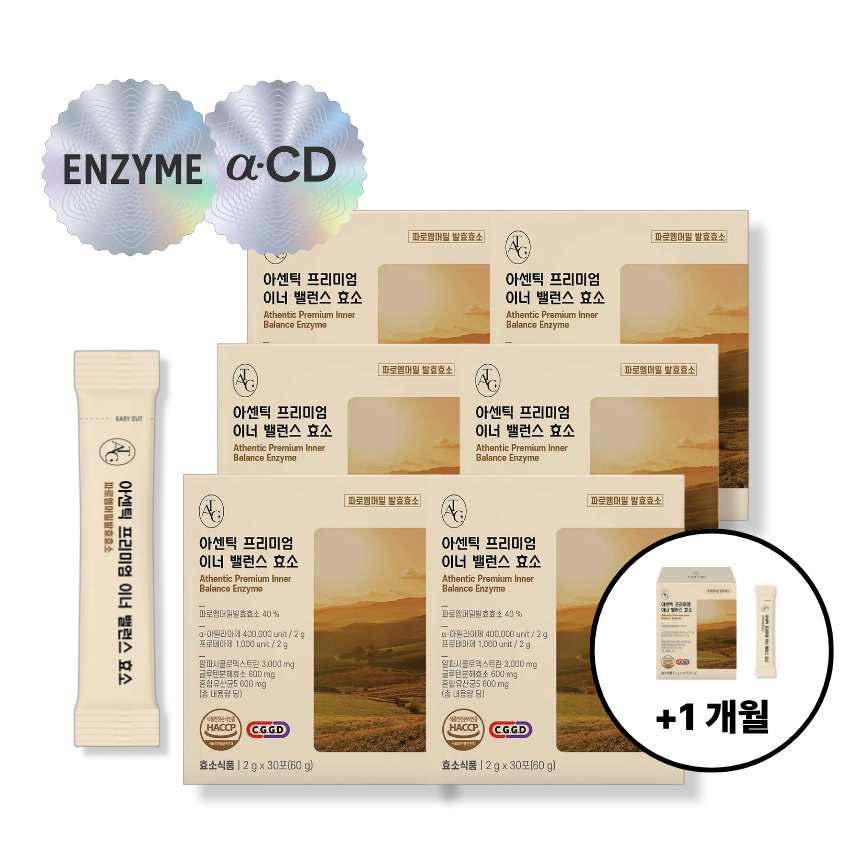 효소 + 알파CD 아센틱 프리미엄 이너 밸런스 효소 30포, 7개 - 메인 이미지
